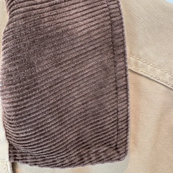 LL Bean Adirondack Chore Barn Coat Jacket Women’s Beige Corduroy Collar Cuff  L - Picture 4 of 15